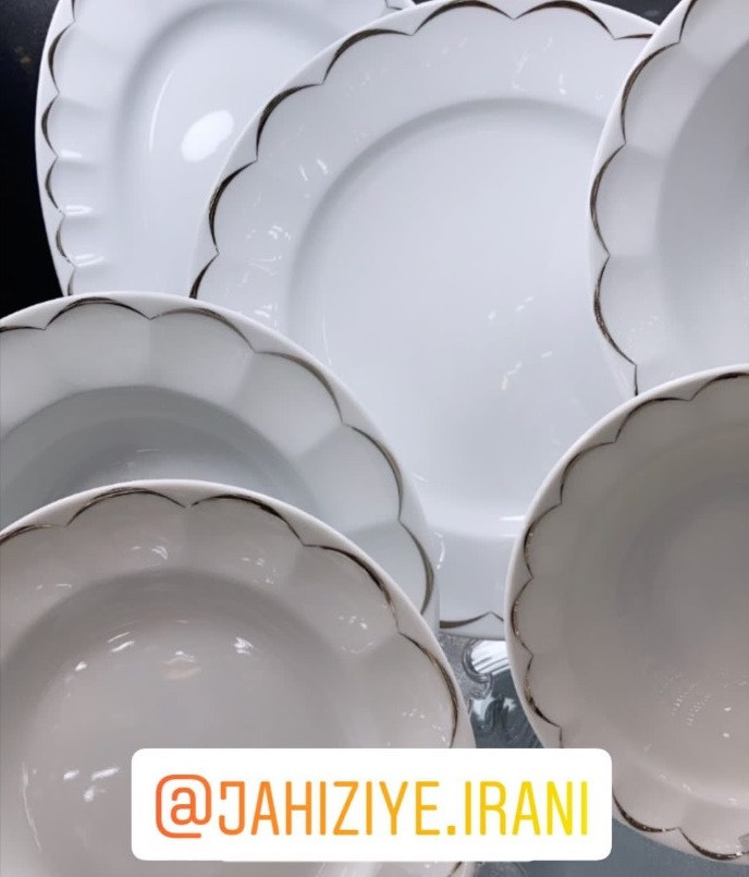 سرویس غذاخوری نارسیس طلایی 29 پارچه چینی زرین ایران سری نئوکلاسیک