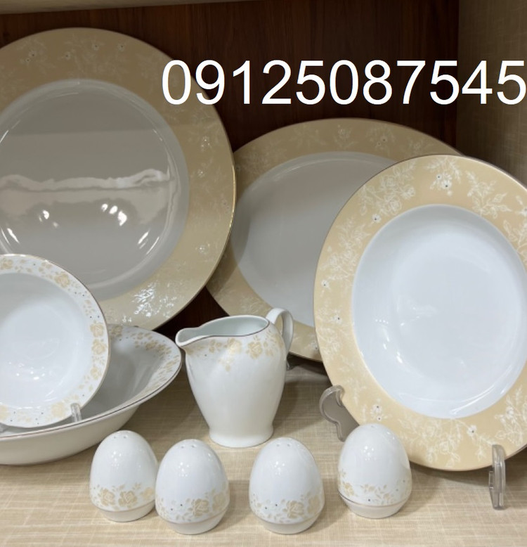 سرویس چینی مدل گلدن رز 28 پارچه غذاخوری چینی زرین ایران سری ایتالیا اف