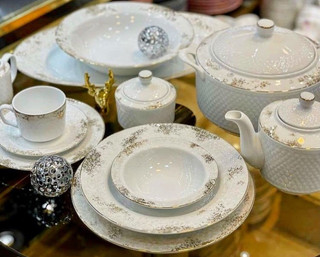سرویس غذاخوری 102 پارچه چینی زرین ایران پیکره رادیانس مدل کلودیا