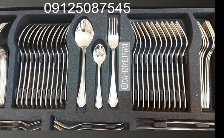 سرویس قاشق و چنگال ناب استیل طرح ونیز استیل براق