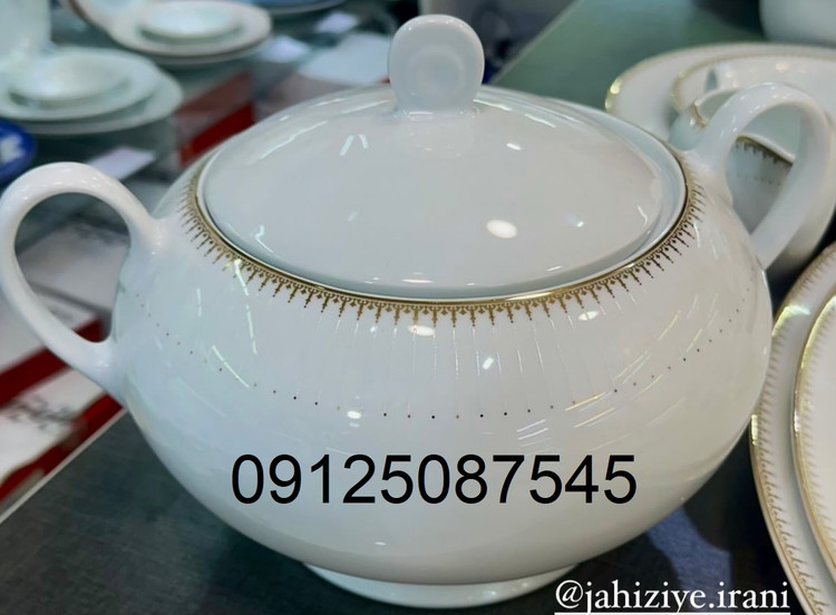سوپخوری دردار چینی زرین مدل ایتالیااف طرح سپیدار