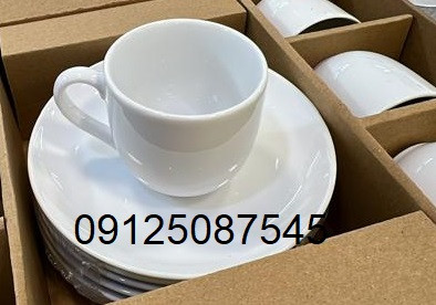 فنجان نعلبکی قهوه خوری سفید 12 پارچه چینی زرین ایران سری ایتالیا اف مدل سفید