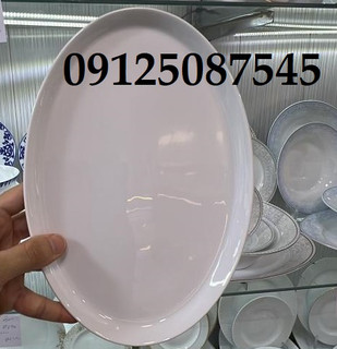 دیس بیضی چینی زرین ایران مدل شهرزاد سفید یکعدد