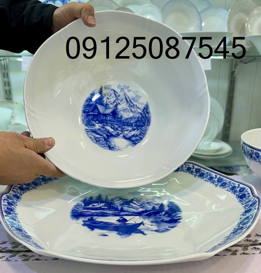 ست قاب و قدح هگزان چینی زرین ایران طرح سن پترزبورگ