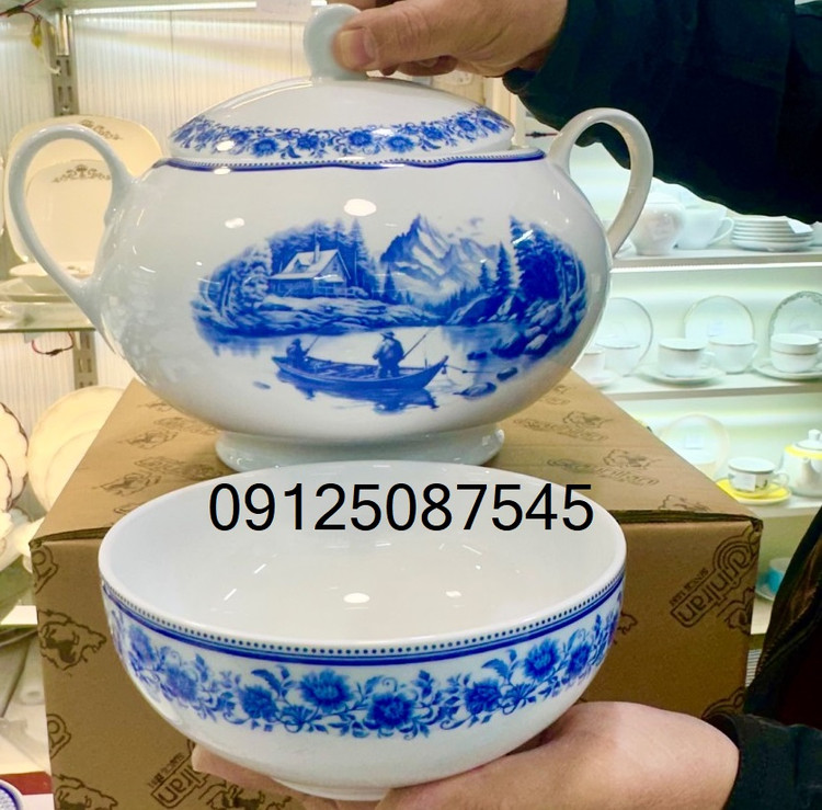 سرویس 8 پارچه سوپخوری چینی زرین مدل ایتالیااف طرح جدید سن پترزبورگ