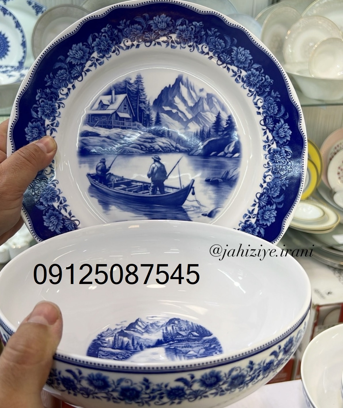 ست کاسه بشقاب طرح سن پترزبورگ چینی زرین