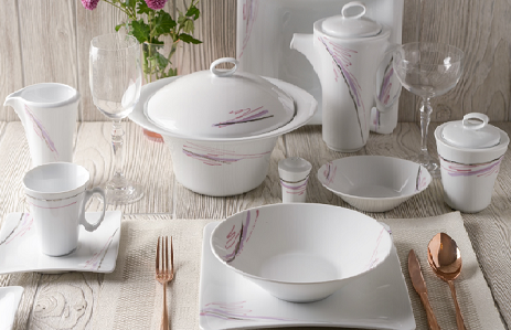 سرویس 12 نفره کامل 97 پارچه آلبا پلاتینی نقره ای چینی زرین سری وینچی الیسه