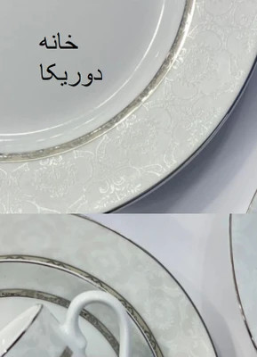 سرویس 102 پارچه مدل هدیه پلاتینی (نقره ای) چینی زرین ایران ایتالیااف