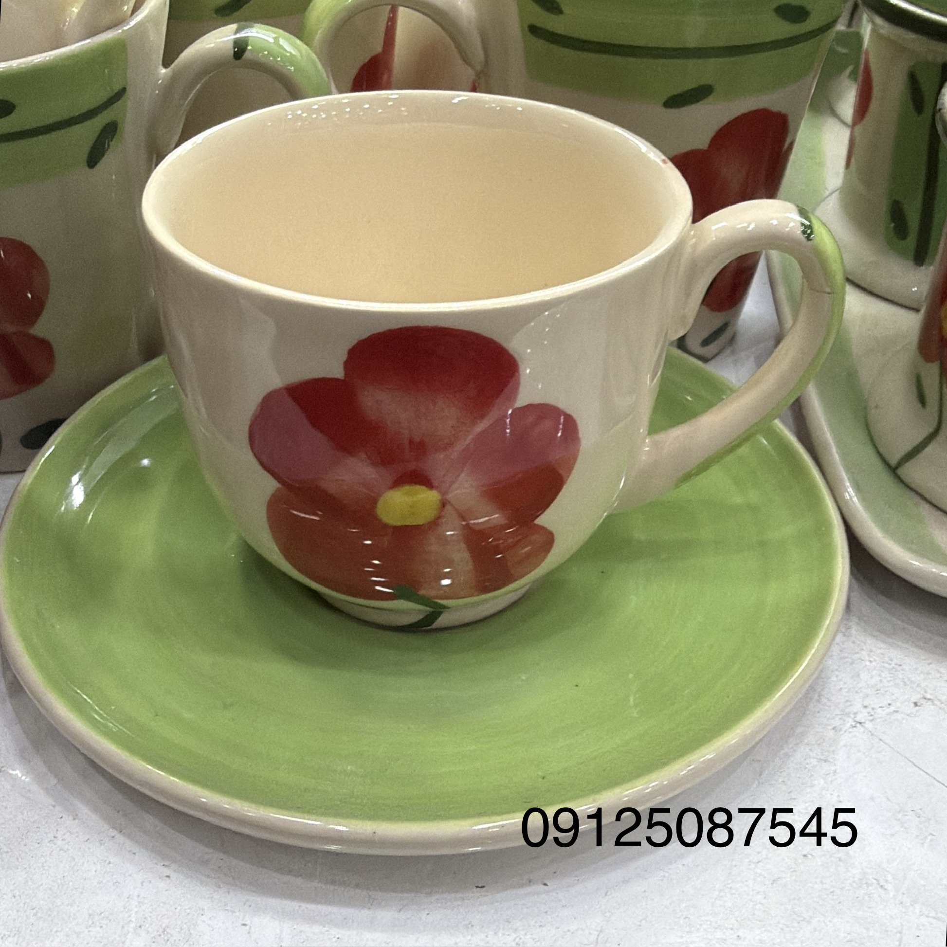 فنجان نعلبکی بزرگ دوریکا طرح شقایق