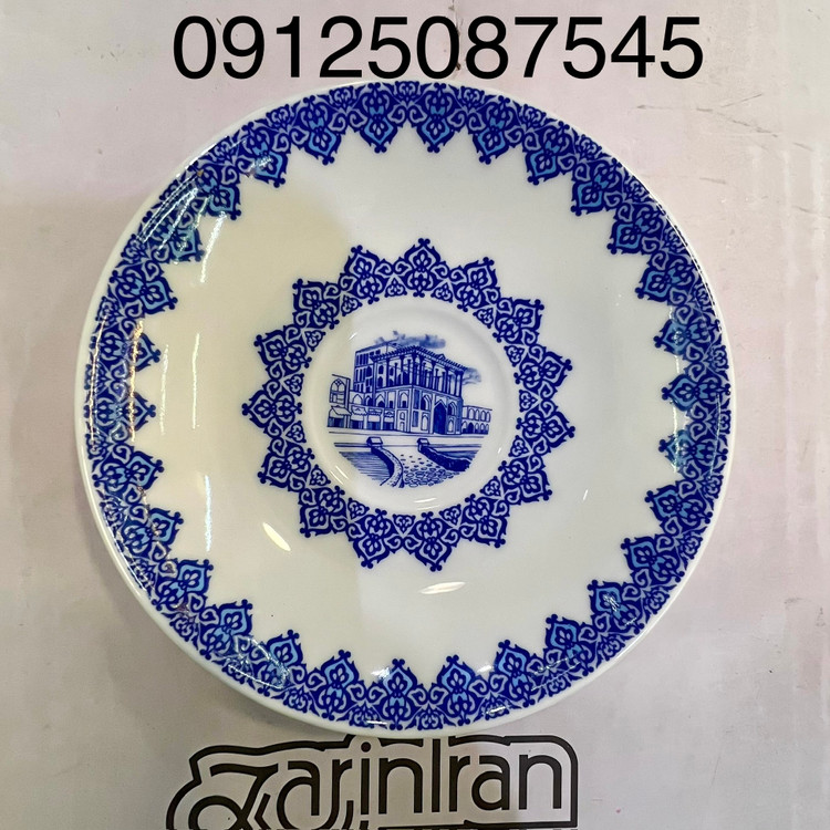 نعلبکی زیر استکانی نقش جهان طرح جدید چینی زرین بسته 6 عددی