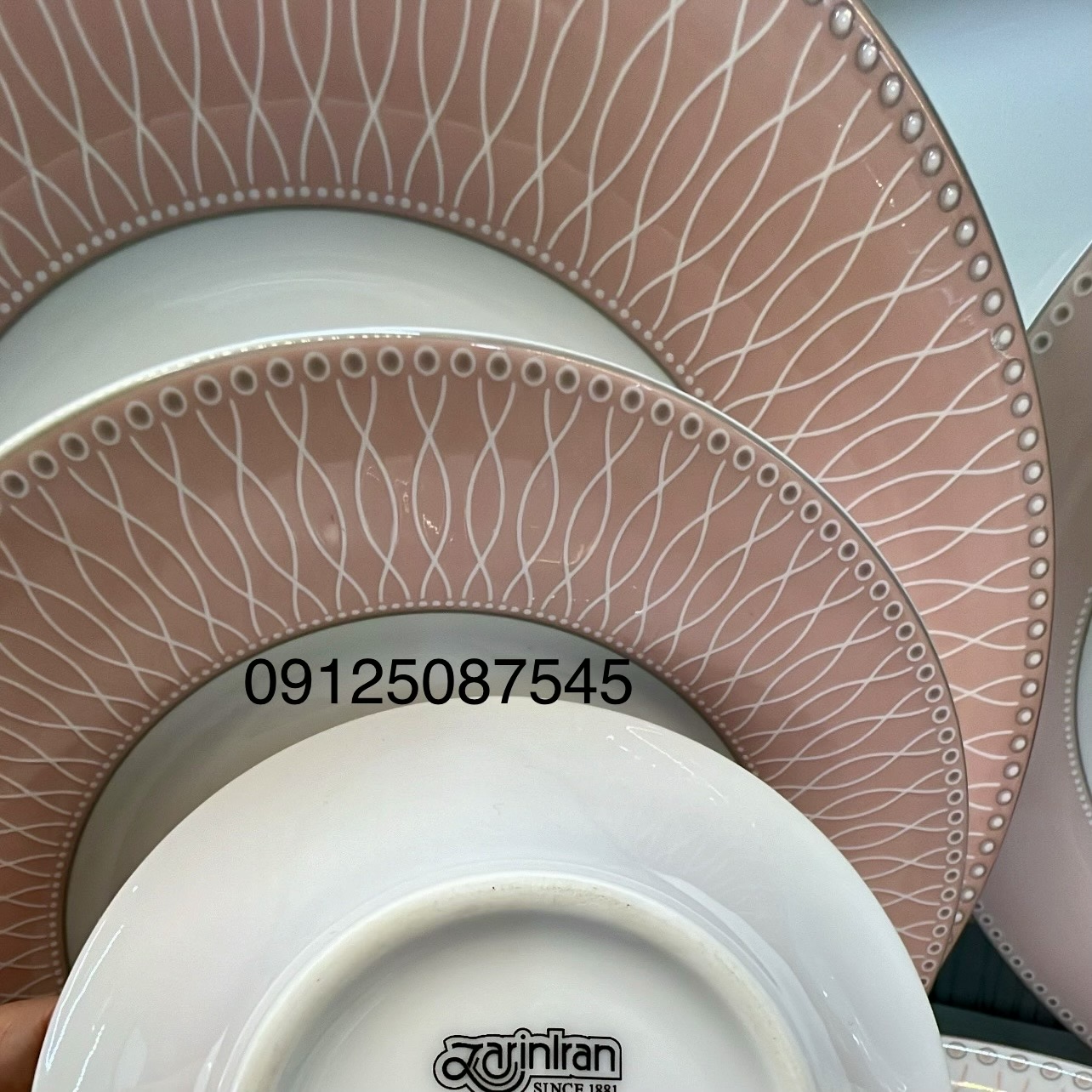 سرویس 108 پارچه زانتی صورتی چینی زرین پیکره شهرزاد