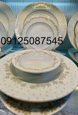 سرویس 74 پارچه پلاس برایدال طلایی پیکره ایتالیا اف چینی زرین