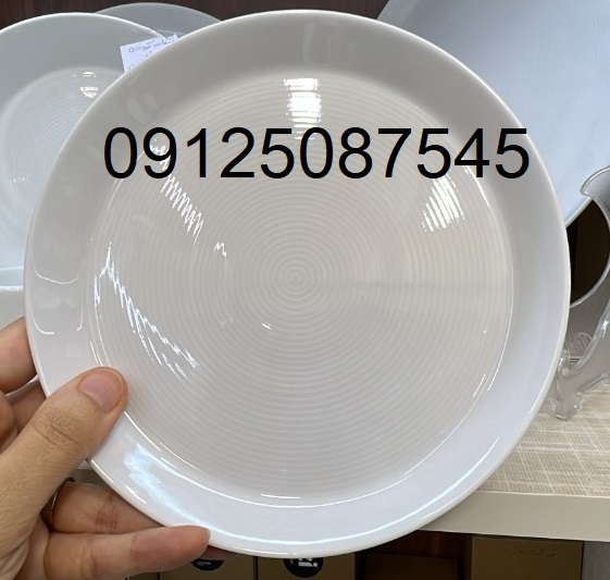 پیشدستی کیک خوری سفید سری زی فرم اس چینی زرین بسته 6 عددی