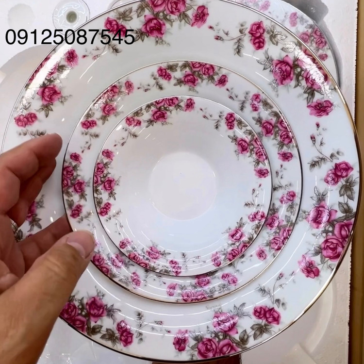 سرویس 6 نفره گلسرخی آران 35پارچه چینی زرین پیکره شهرزاد