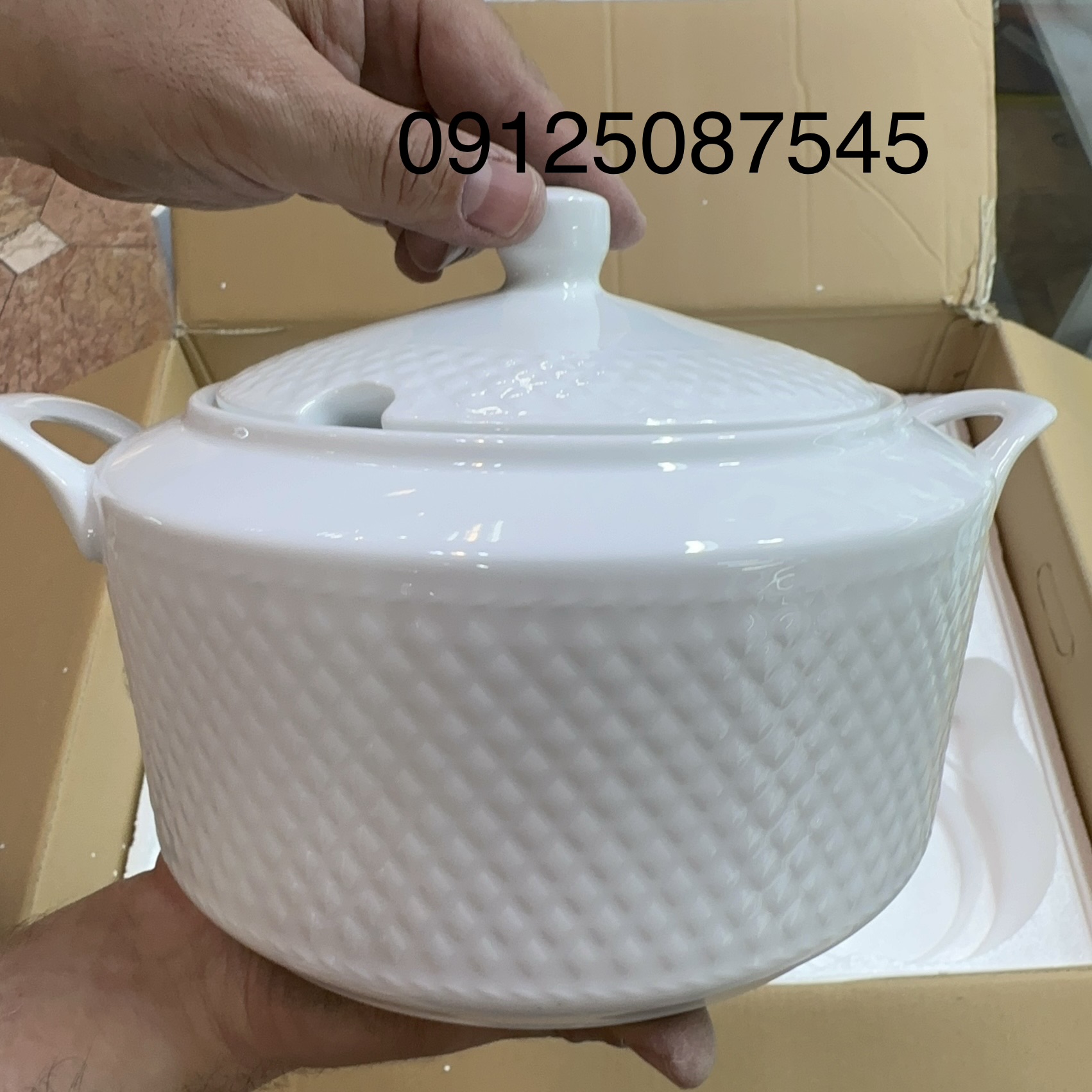 سوپخوری دردار چینی زرین مدل رادیانس سفید