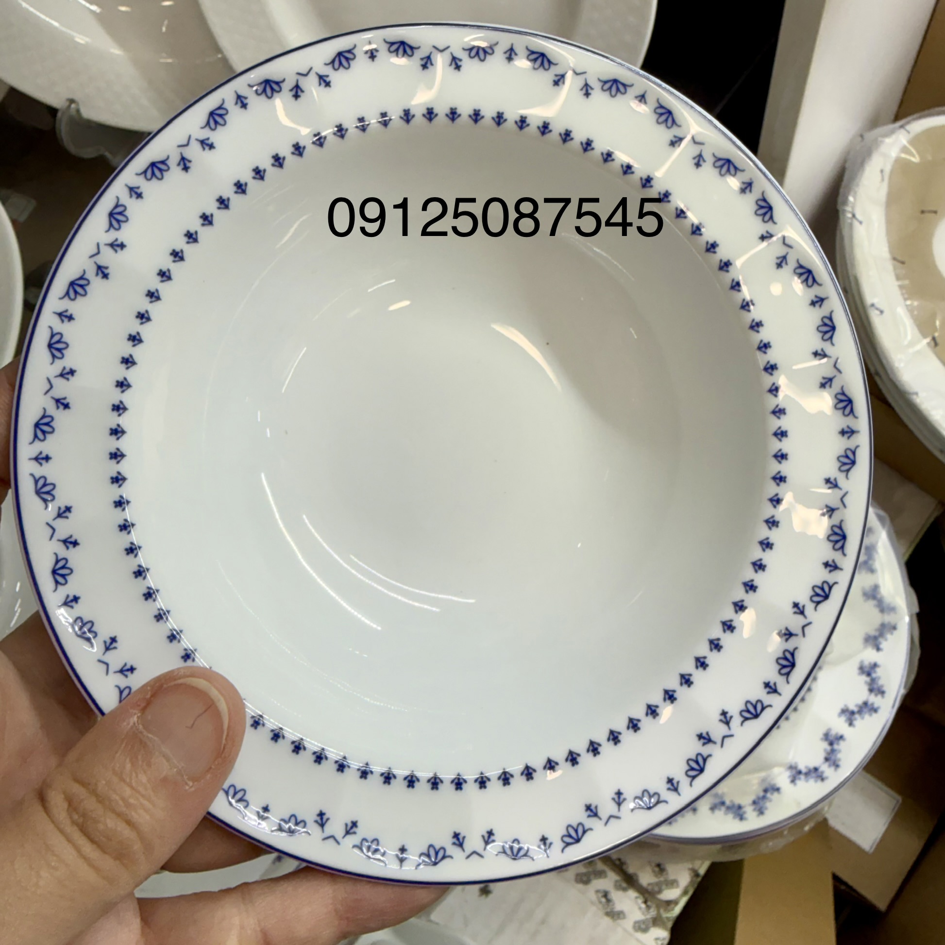 کاسه ماست فرانسیس سورمه ای چینی زرین بسته ۵عددی