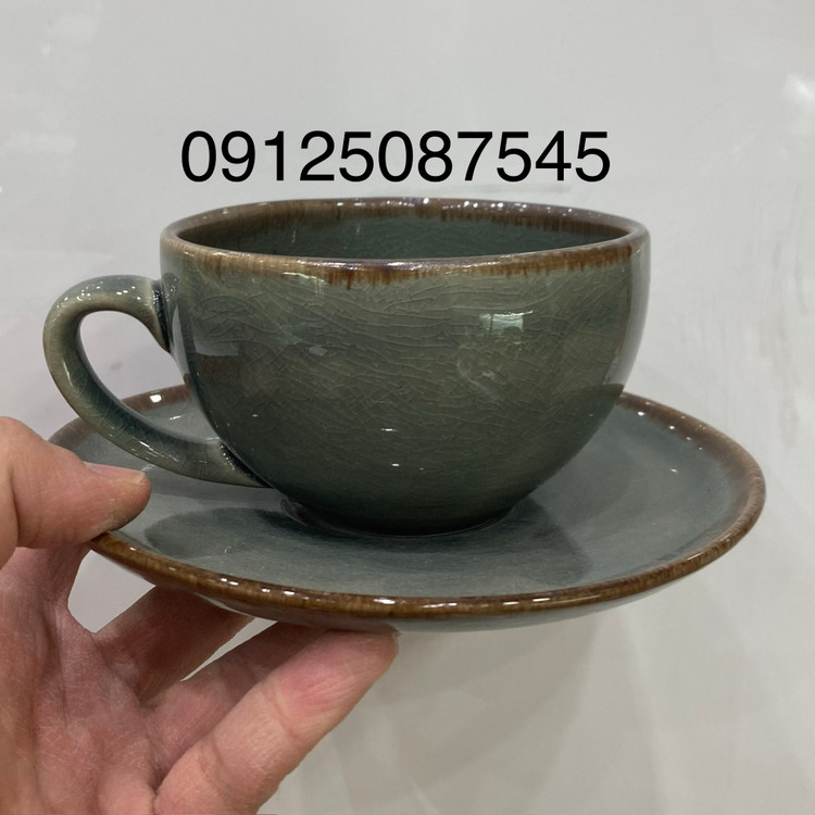 فنجان نعلبکی لته دوریکا طرح بانددار