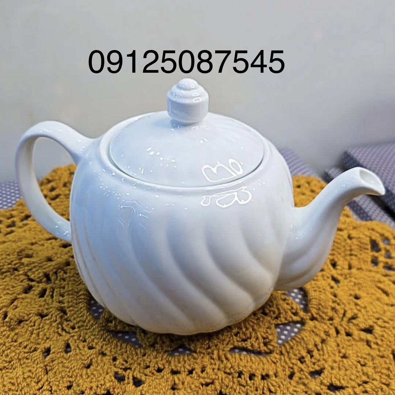قوری چینی زرین ایران مدل آلمانی پیچدار