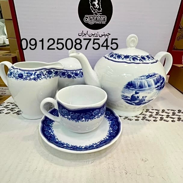 سرویس چایخوری 17 پارچه چینی زرین ایران طرح جدید سن پترزبورگ پیکره ایتالیا اف