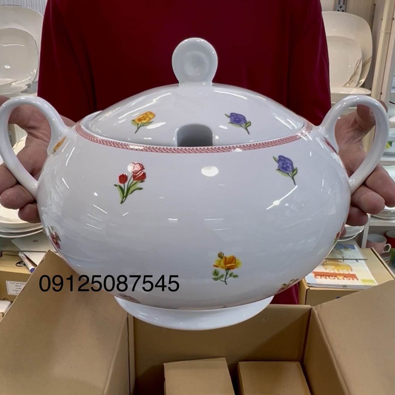 سوپخوری دردار طرح جدید چینی زرین مدل ایتالیااف طرح راشن فلورال